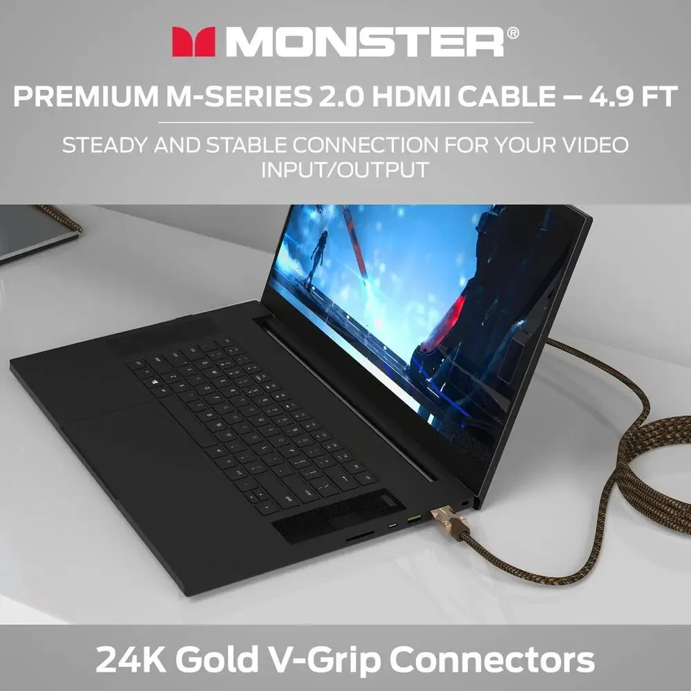 Monster HDMI Cable M-Series Certified Premium 2.0, Features 4K Ultra HD at 60Hz